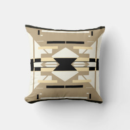 Cojín Decorativo Tan White Black Southwest Look Mosaic Resumen