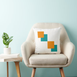 Cojín Decorativo Tangarina y cuadrados mínimos verde azulados