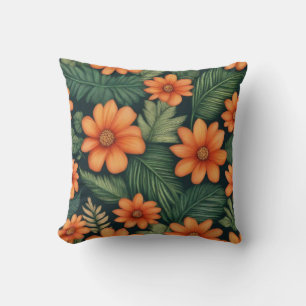 Cojín Decorativo Tangelo tropical: Oasis florero vibrante