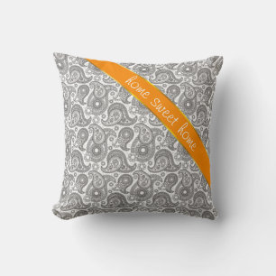 Cojín Decorativo Tangerine Black Paisley