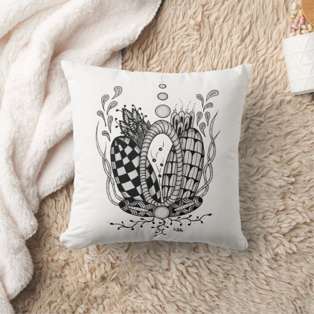 Cojín Decorativo Tangle Art: Florales Design, Ovale -  (Manta)