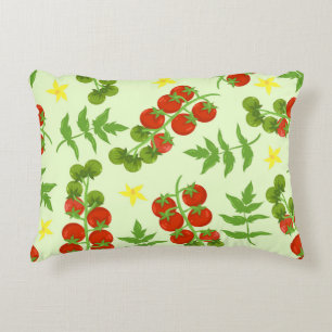 Cojín Decorativo Tango de tomate: Impresión vegetal vintage