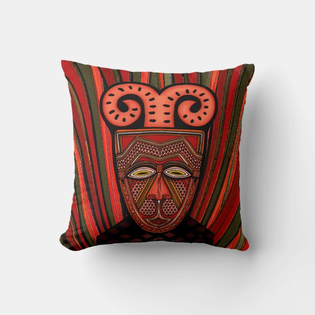 Cojín Decorativo Tango Khalcanza mé Máscara Tribal (Anverso)
