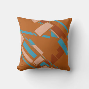 Cojín Decorativo Tannish Rust Turquesa Naranja Suroeste Diagonal