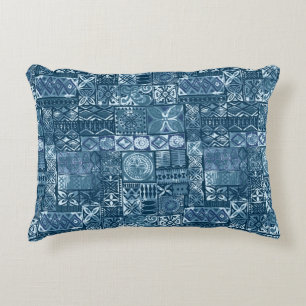 Cojín Decorativo Tapa azul marino: Resumen de tejido tribal