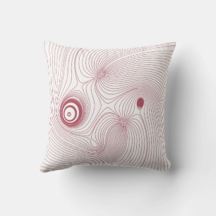 Cojín Decorativo Tapa de Almohadilla Topográfica Psicodélica Roja d