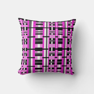Cojín Decorativo Tapado en rosa, negro y gris