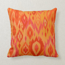 Cojín Decorativo Tapicería tribal roja de Ikat del azafrán