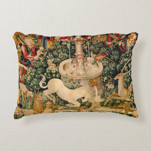 Cojín Decorativo Tapices de Unicornio Medievales Impreso: Met Clois