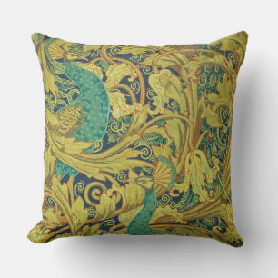 Cojín Decorativo Tapiz de color verde y amarillo