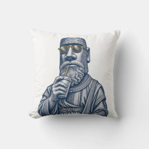 Cojín Decorativo Tapiz de pared de arte vintage de hombre de piedra