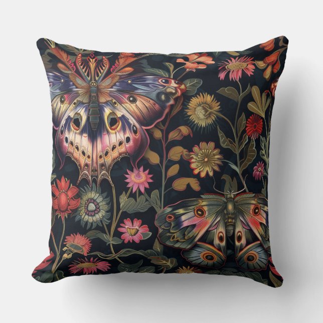 Cojín Decorativo Tapiz de vuelo psicodélico Botánico (Anverso)