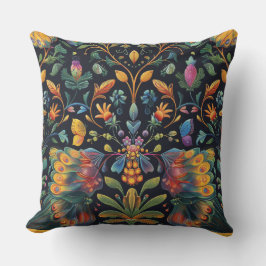 Cojín Decorativo Tapiz de vuelo psicodélico Botánico