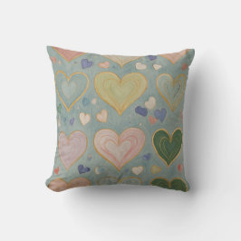 Cojín Decorativo Tapiz del corazón Pastel