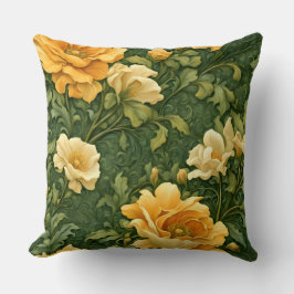 Cojín Decorativo Tapiz Floral Dorado