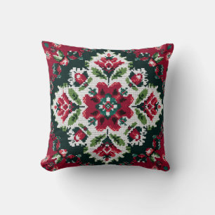 Cojín Decorativo Tapiz Highland Rose – Floral Folclórica Tradiciona
