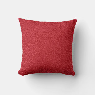 Cojín Decorativo Tapón de cuero artificial rojo oscuro.