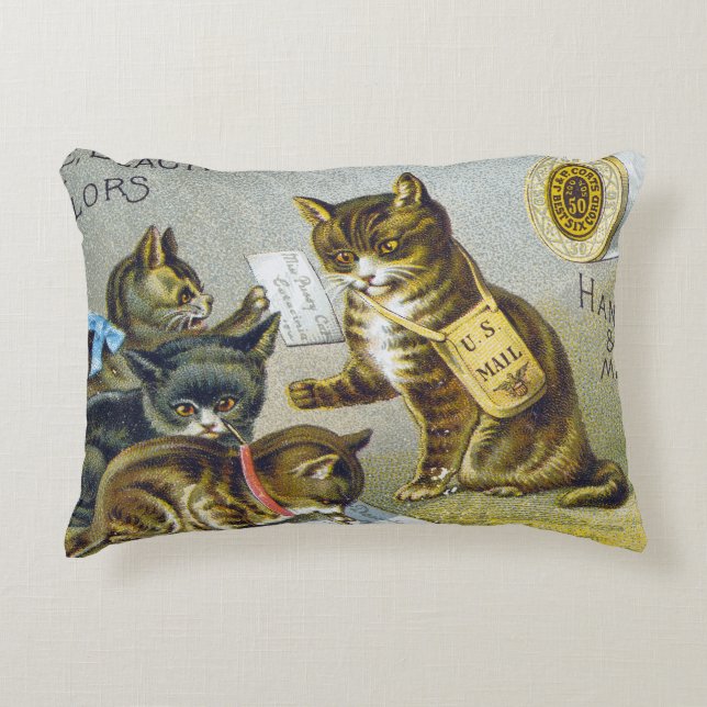 Cojín Decorativo Tarjeta comercial del hilo, 1880 (Anverso)