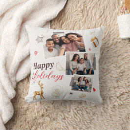 Cojín Decorativo Tarjeta de Collage de Tres Fotos de Felicidades en