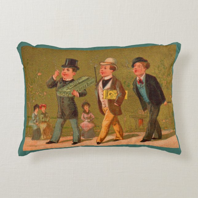 Cojín Decorativo Tarjeta de comercio victoriana cigarrillos Little  (Anverso)