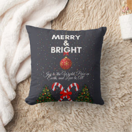 Cojín Decorativo "Tarjeta de Navidades alegres y brillantes"