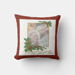 Cojín Decorativo Tarjeta de vacaciones para Navidades felices con i