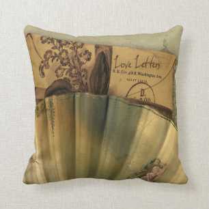 Cojín Decorativo Tarjeta del día de San Valentín de las letras de