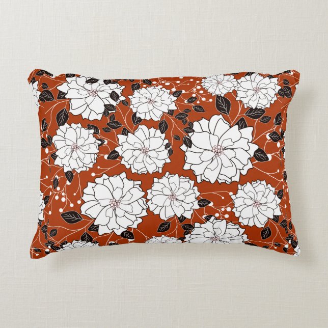 Cojín Decorativo Tarjeta invitativa o boda con ba floral abstracta (Anverso)