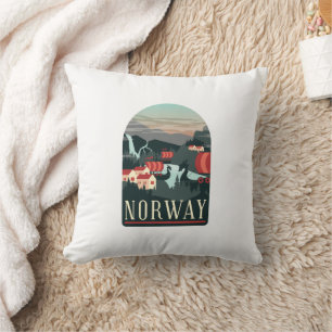 Cojín Decorativo Tarjeta postal de viaje de cosecha de vintage de N