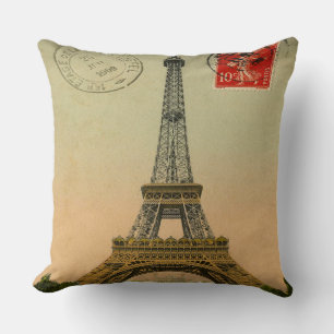 Cojín Decorativo Tarjeta postal elegante de París y Torre Eiffel vi