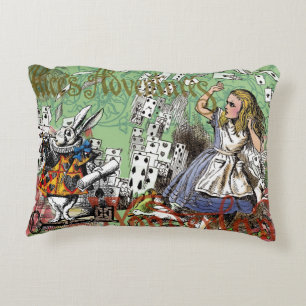 Cojín Decorativo tarjetas de aventura de alice en el país de las ma