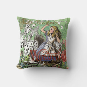 Cojín Decorativo tarjetas de aventura de alice en el país de las ma
