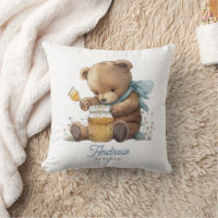 Tarrito de miel de oso de peluche con acuarela per