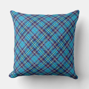 Cojín Decorativo Tartan a cuadros azules