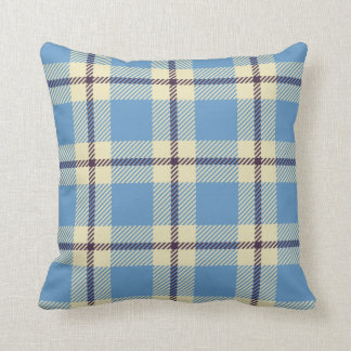 Cojín Decorativo Tartán azul claro, amarillo y marrón