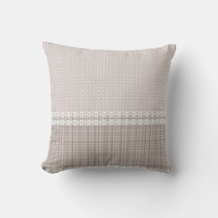 Cojín Decorativo Tartán beige y marrón.