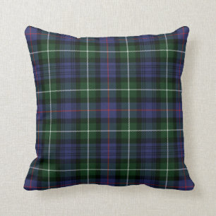 Cojín Decorativo Tartan de Cuadros Morados y Verdes Clan MacKenzie