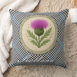 Cojín Decorativo Tartan de Gladstone y Cardo Escocés