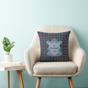 Cojín Decorativo Tartan Escocés Antiguo con Escudo