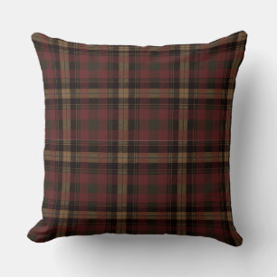 Cojín Decorativo Tartán marrón rojo Plaid Cottage Style