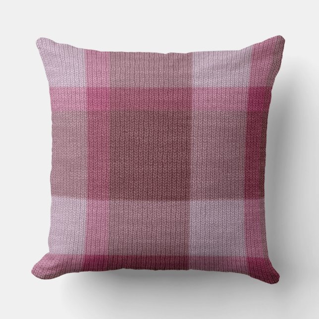 Cojín Decorativo Tartán Pillow suave rosa (Anverso)