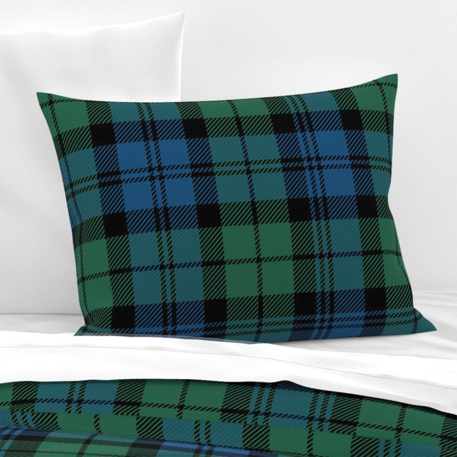 Cojín Decorativo Tartan Plaid Clan Campbell Green Blue Black Check (Rustic Plaid Farmhouse Campbell Tartan Pillow)