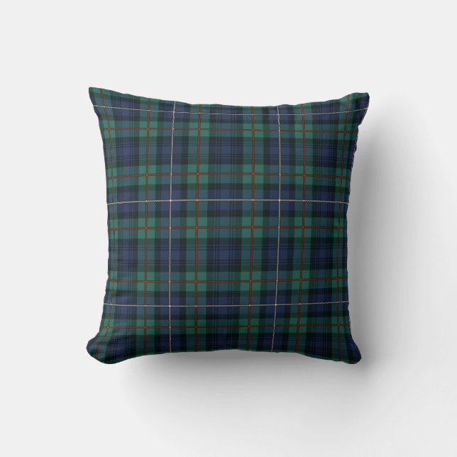 Cojín Decorativo Tartan Plaid Clan Robertson Green Purple Check (Anverso)