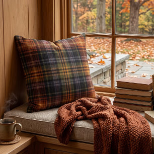 Cojín Decorativo Tartan Plaid Clásico de Otoño - Cuadros Rústicos