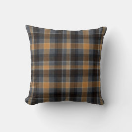 Cojín Decorativo Tartan Plaid Moderno Ahumado Ámbar 