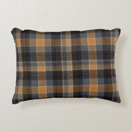 Cojín Decorativo Tartan Plaid Moderno de ámbar ahumado 