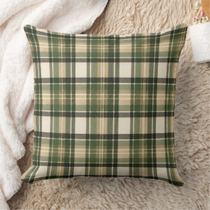 Cojín Decorativo Tartan Plaid Verde Bosque