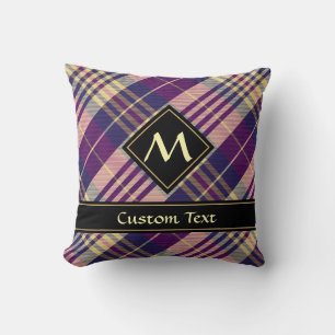 Cojín Decorativo Tartan púrpura, dorado y azul