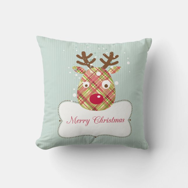 Cojín Decorativo Tartan Reindeer (Anverso)