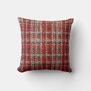 Cojín Decorativo Tartán rojo: fondo texturizado